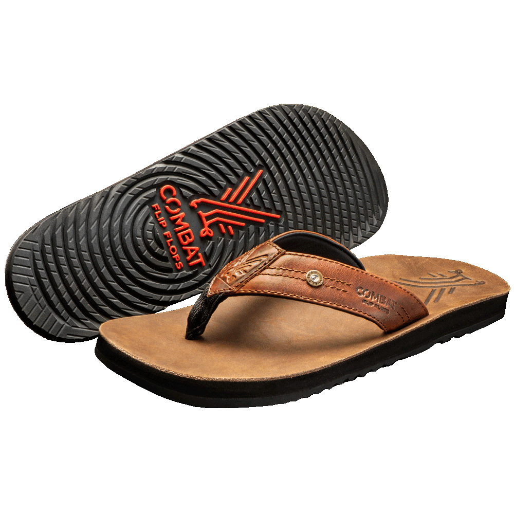 Men’s AK47 Leather Flip Flops – Combat Flip Flops