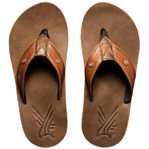 Flip Flops - Tan Leather