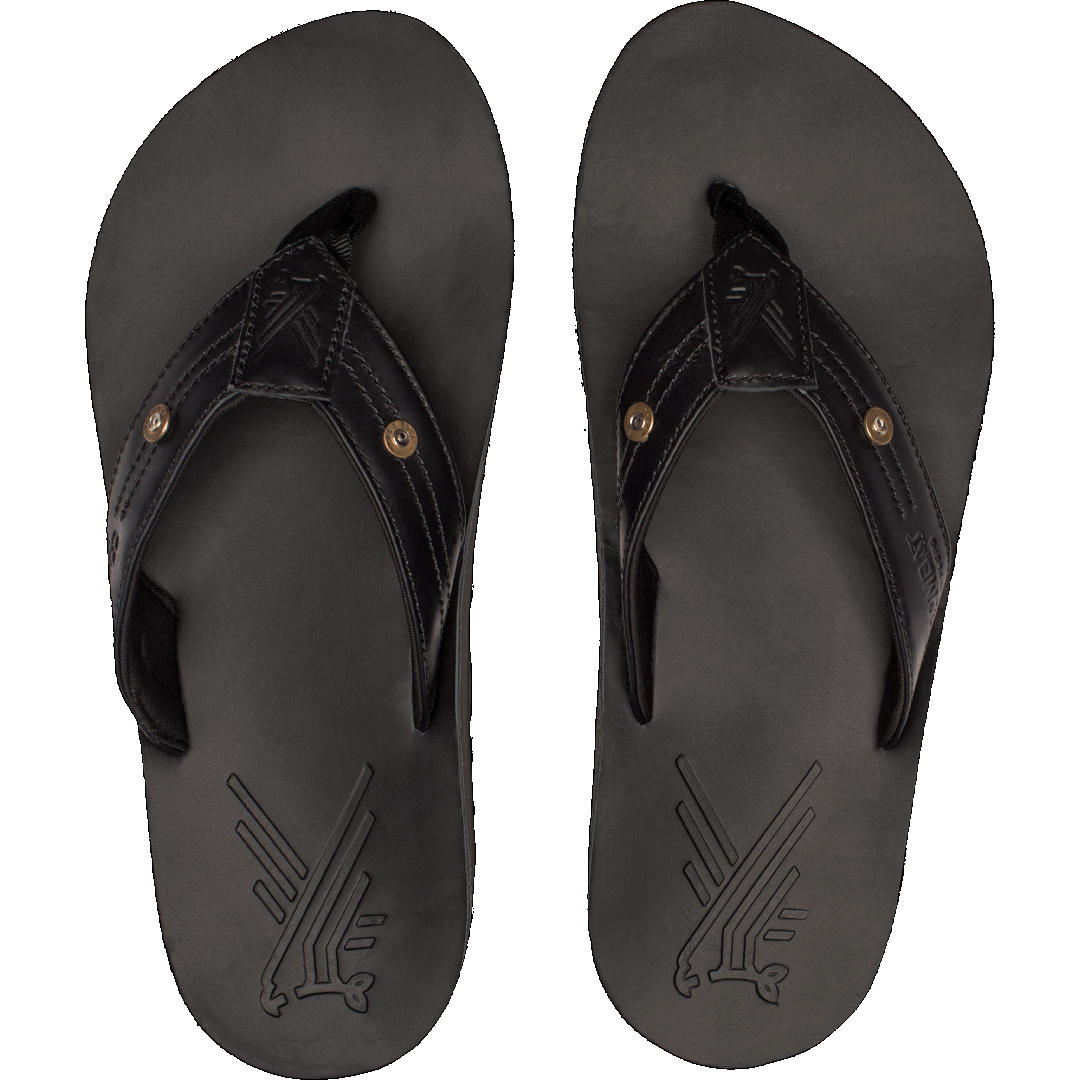 Men s Black AK47 Leather Flip Flops Combat Flip Flops